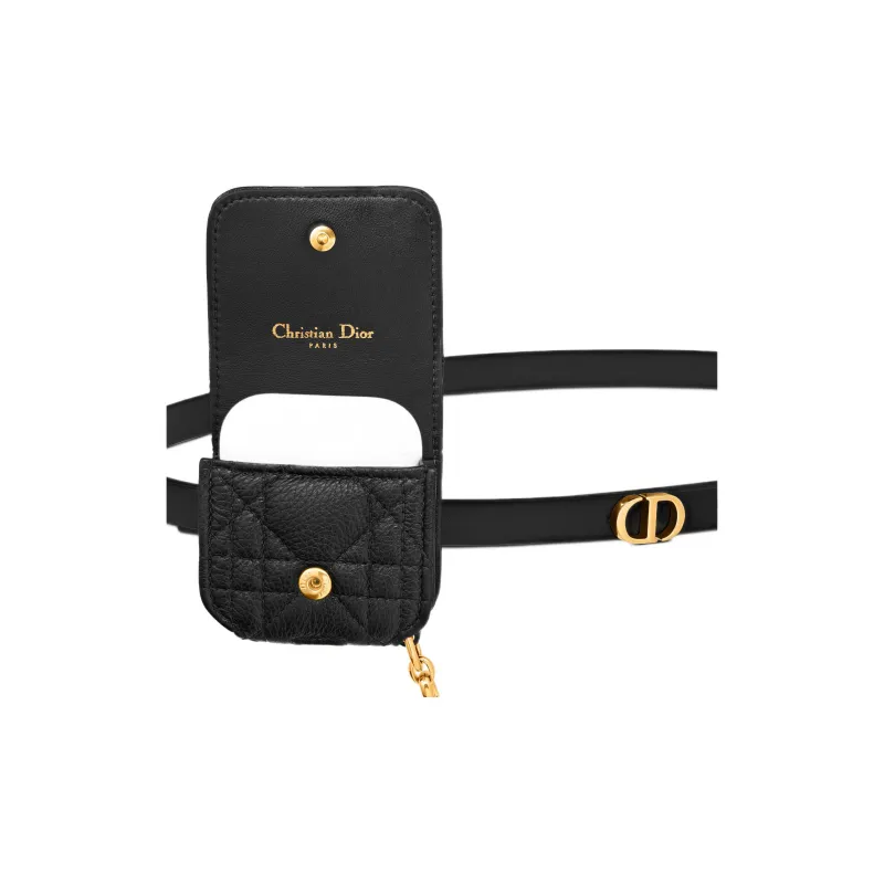 DIOR Caro Cow Leather Belt Fanny Pack Women's Black-3