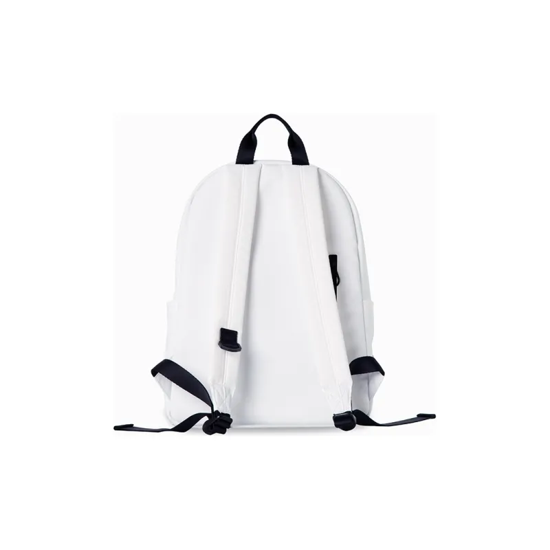 XINXIAKE Fabric Backpack Medium Size Unisex White/Black/Blue-2