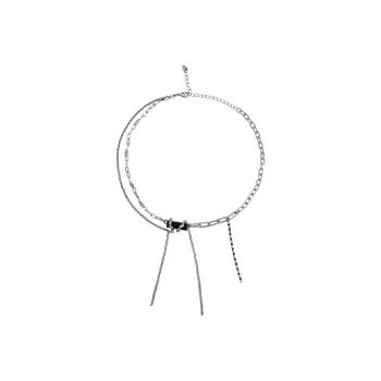 MAGICPOLE Necklaces Women's Silver Restraint Fringe Collarbone Chain
