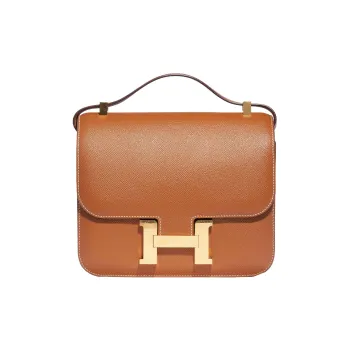 HERMES Constance Epsom Leather Shoulder Bag Crossbody Bag Women's 37 Gold Brown