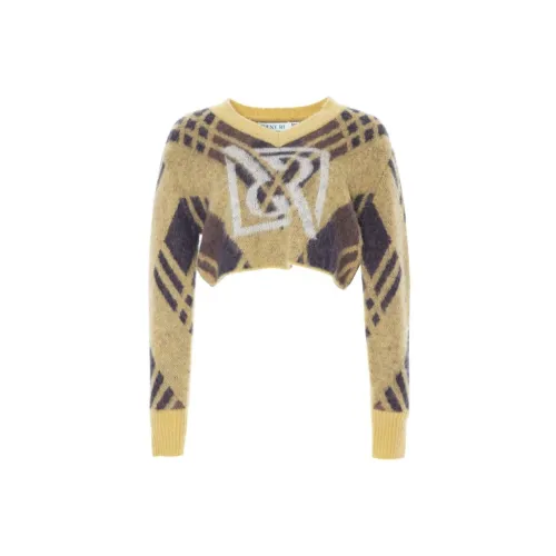 RIENYRE Crop Tops Women's Yellow Plaid Pattern