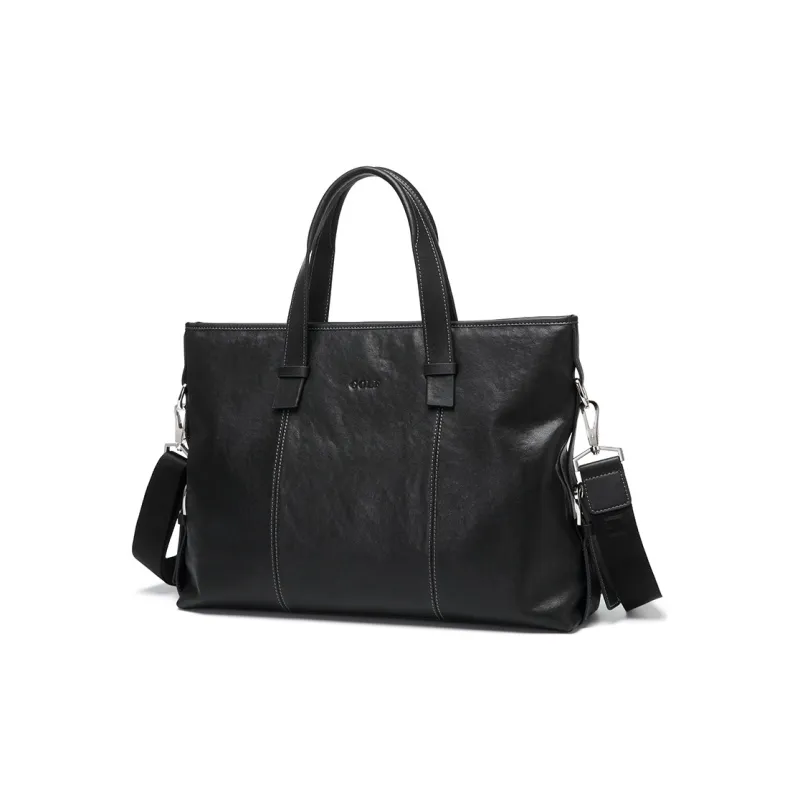 GOLF Cow Leather With Synthetic Leather 13.3 Inches Laptop Bag, Portable, One Shoulder Briefcase Tubas Men's Black-1