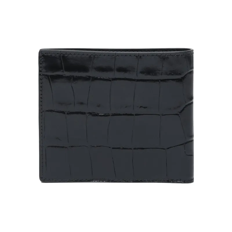 Burberry Embossed Calfskin Wallet Men's Black-2