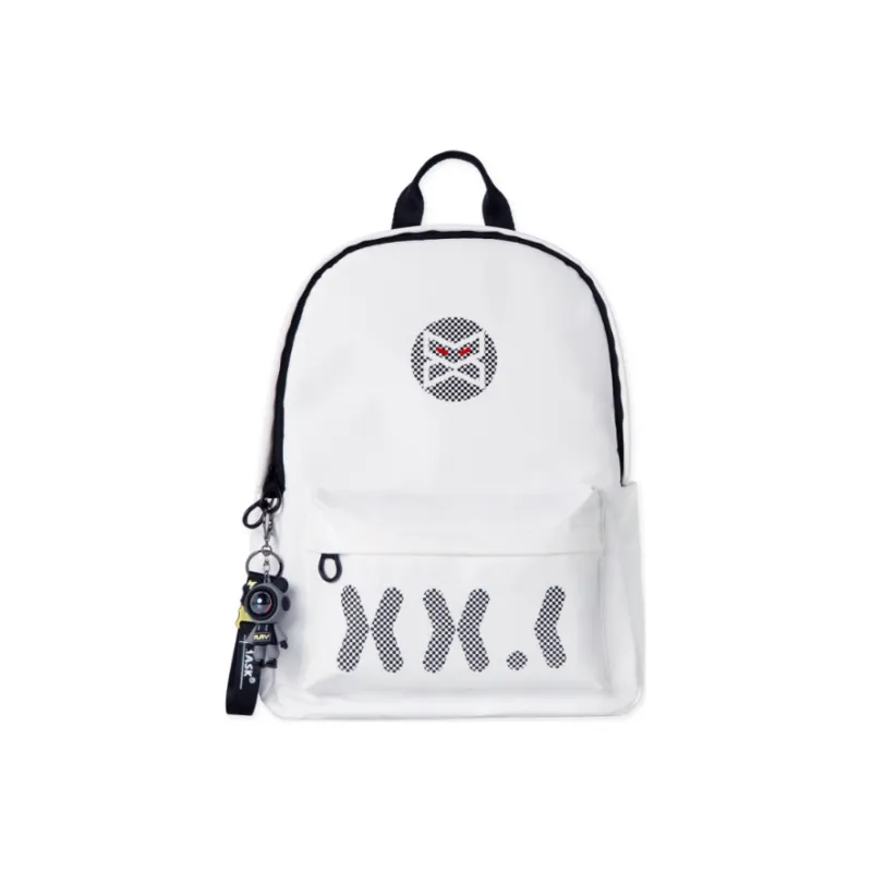 XINXIAKE Fabric Backpack Medium Size Unisex White/Black/Blue-6