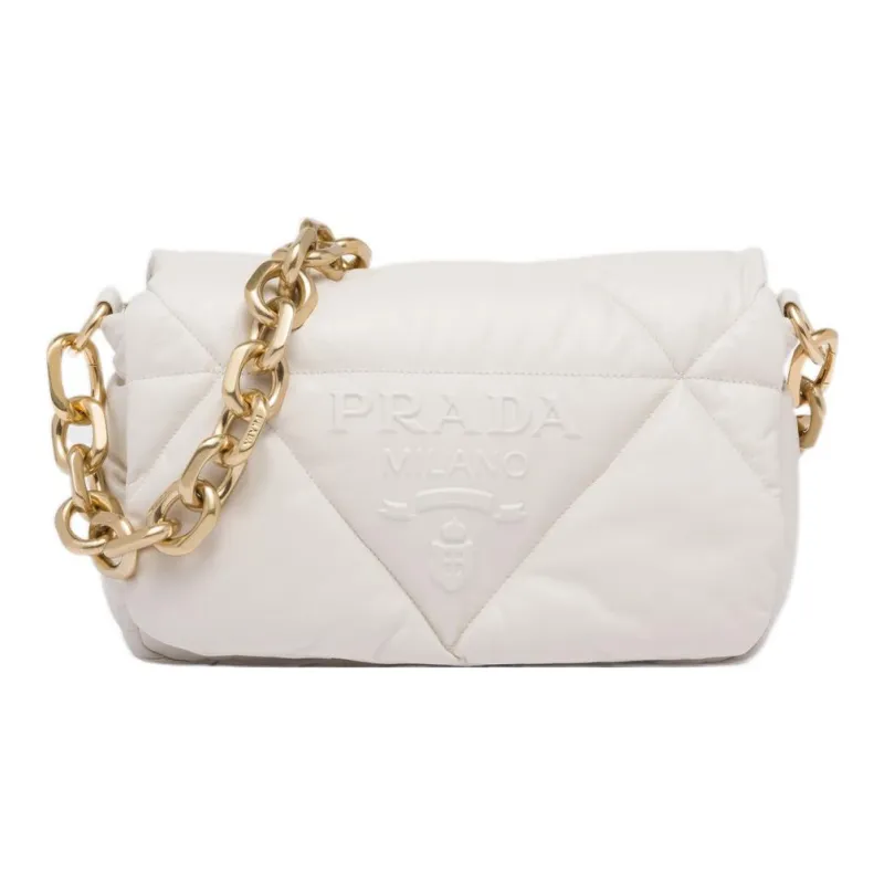 PRADA Nappa Leather Crossbody Bag Shoulder Bag Women's White-0