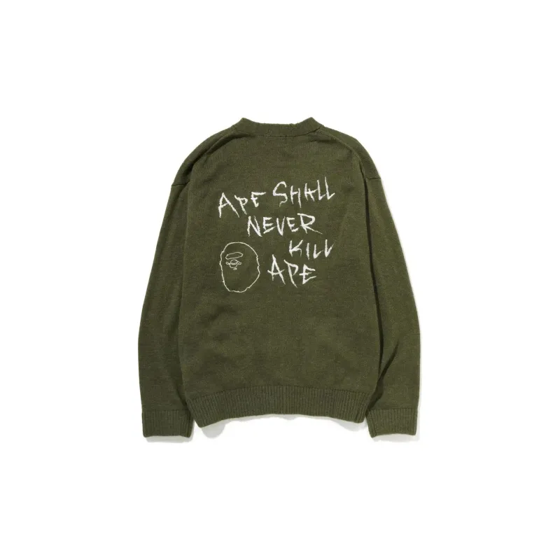 Bape Embroidery Shaggy Knit Cardigan-6