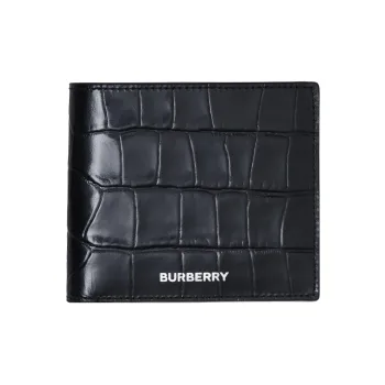 Burberry Embossed Calfskin Wallet Men's Black