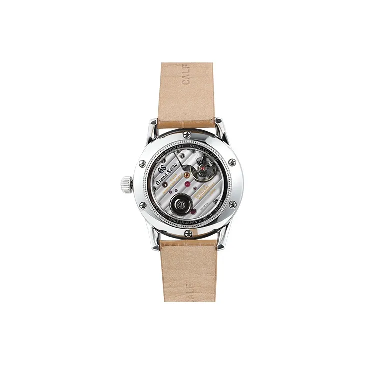 GRAND SEIKO Mechanical Movement Genuine Leather Strap Watch Unisex Silver Dial SBGW281G-3