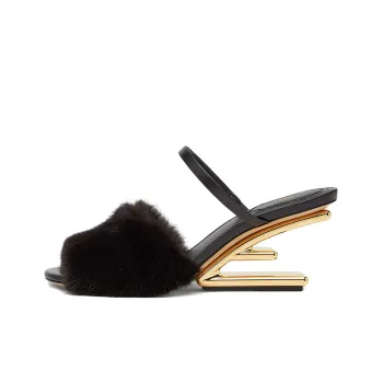 FENDI First Slip Resistant Slide Slippers Women's Black