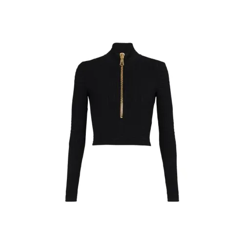 BALMAIN Crop Tops Women's Black