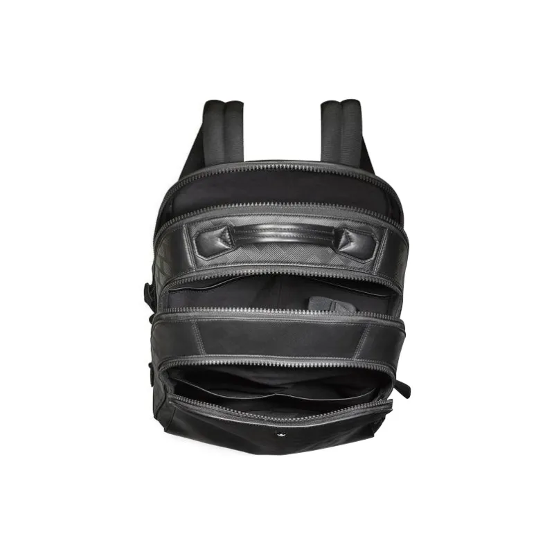 MONTBLANC Full Grain Cow Leather Backpack Medium Size Unisex Black-4