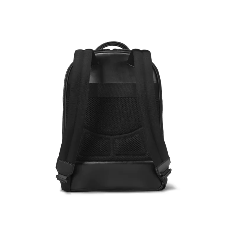 MONTBLANC Full Grain Cow Leather Backpack Medium Size Unisex Black-1