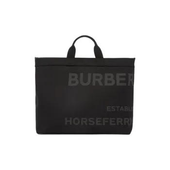 Burberry Horseferry Nylon Tote Bag Shopping Bag Shoulder Bag Crossbody Bag Handbag Regular Men's Black