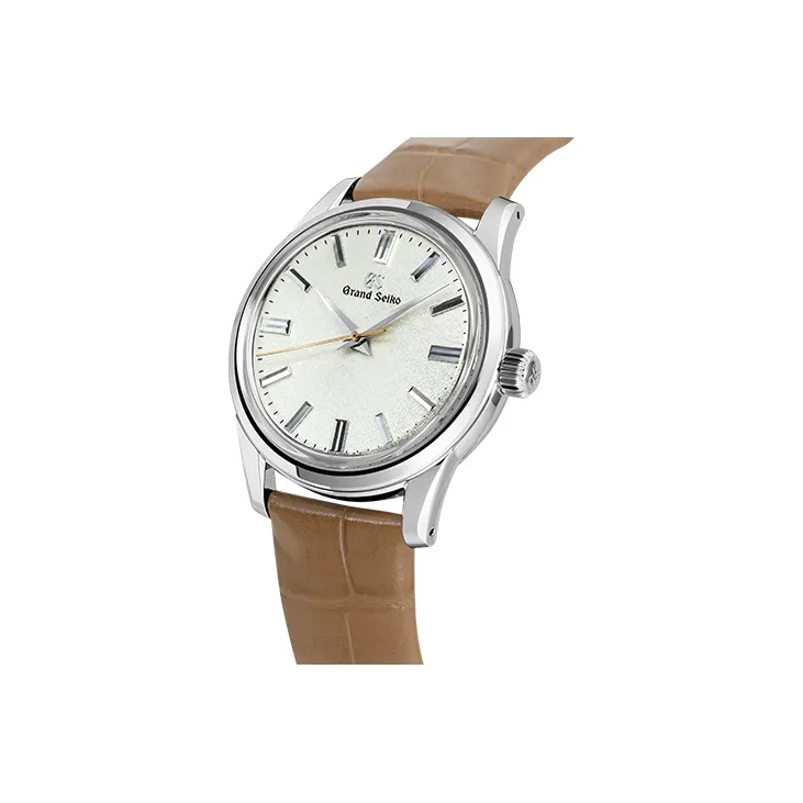 GRAND SEIKO Mechanical Movement Genuine Leather Strap Watch Unisex Silver Dial SBGW281G-1