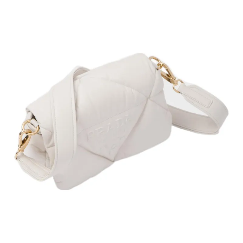 PRADA Nappa Leather Crossbody Bag Shoulder Bag Women's White-1