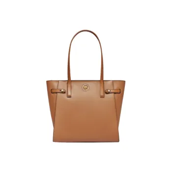 MICHAEL KORS Carmen Leather Tote Bag, Shopping Bag, Handbag, Shoulder Bag Women's Leather Brown