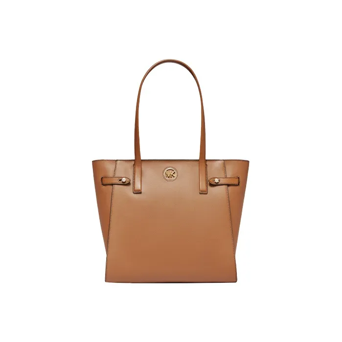 MICHAEL KORS Carmen Leather Tote Bag, Shopping Bag, Handbag, Shoulder Bag Women's Leather Brown-0