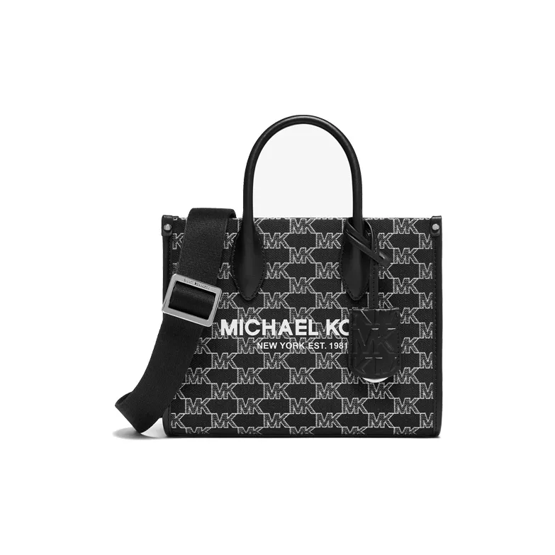 MICHAEL KORS Mirella Artificial Leather Crossbody Bag, Handbag Trumpets Women's Black/Silver-0