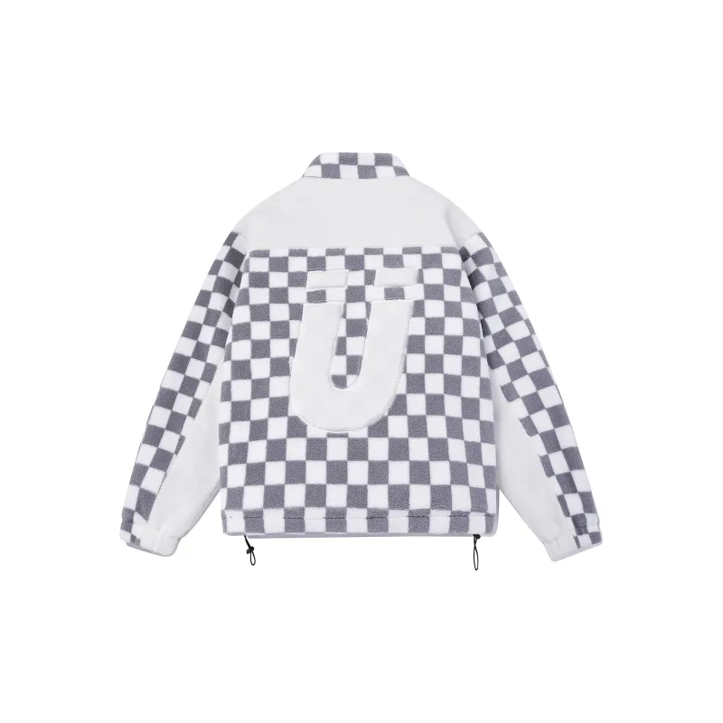 Guuka Velvet Jackets Men Gray Plaid-1
