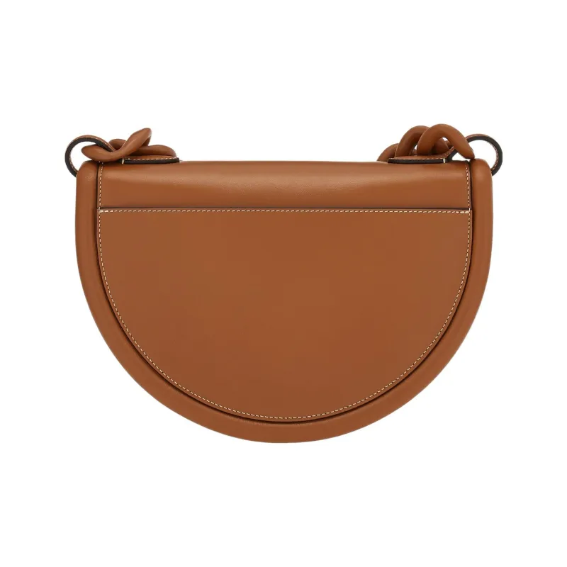 FERRAGAMO AURA Cow Leather Crescent Bag, Shoulder Bag, Crossbody Bag, Handbag Regular Women's Brown-1