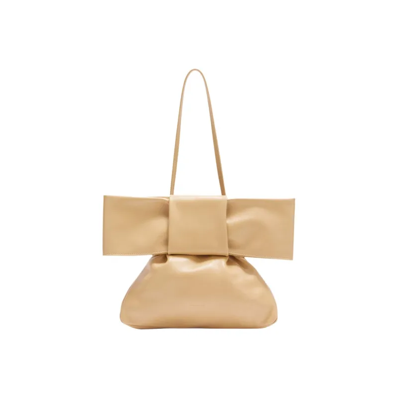 JIL SANDER Lambskin One Shoulder Handbag Clutch Medium Size Women's Beige-0
