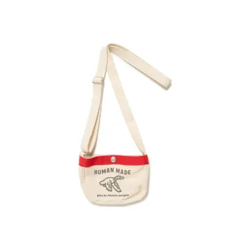 HUMAN MADE Canvas With Cotton Canvas Shoulder Bag, Crossbody Bag Mini Women's Red/Beige