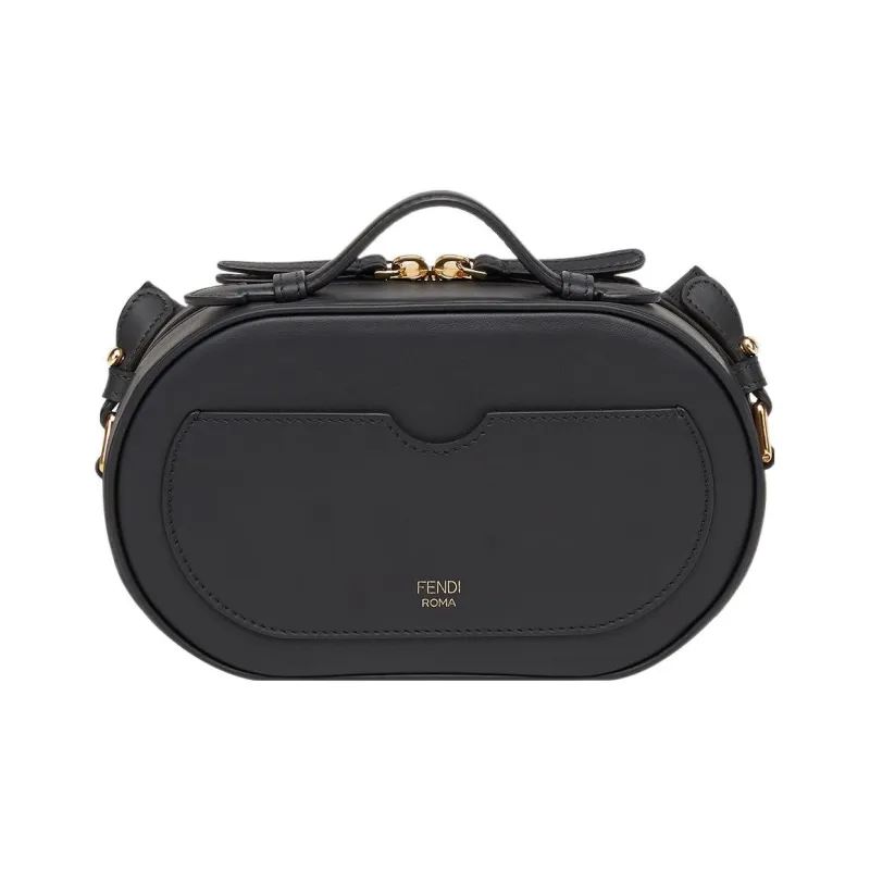 FENDI O'Lock Calfskin With Cotton Camera Bag Handbag Shoulder Bag Crossbody Bag Mini Women's Beige/Black-3