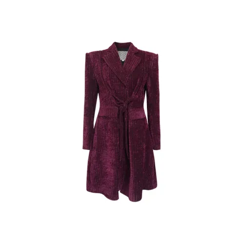 SIQIZ Coats Women's Maroon