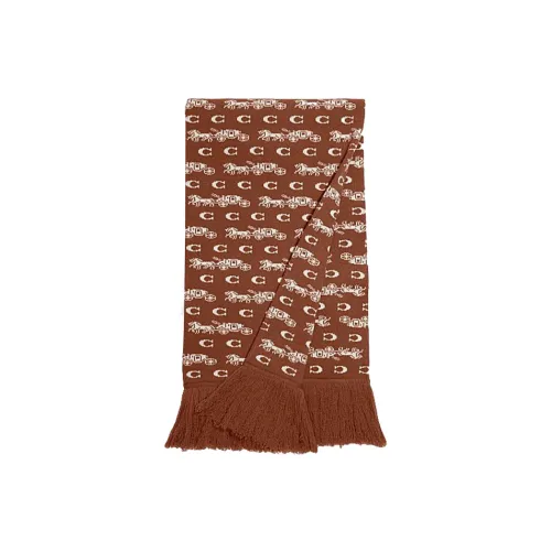 COACH Knit Scarves Unisex Brown