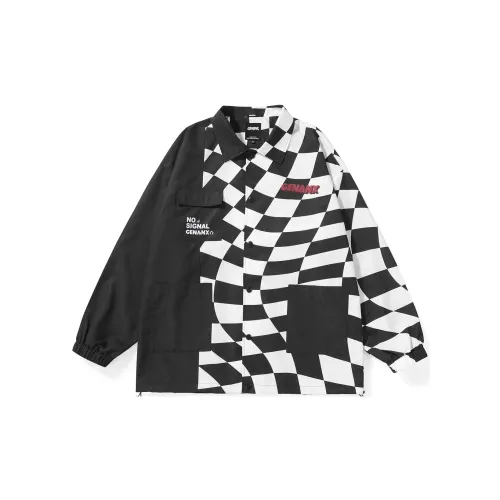 GENANX Jackets Unisex Black/White Plaid