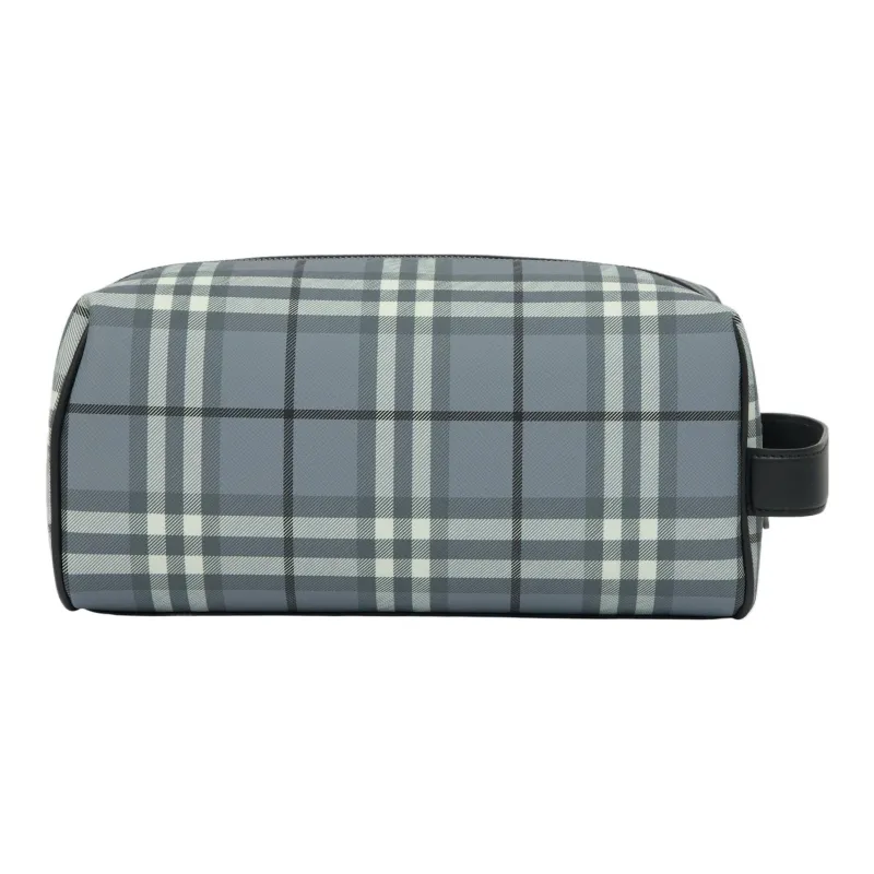Burberry Vintage Check Print Wash Bag Light Grey-1
