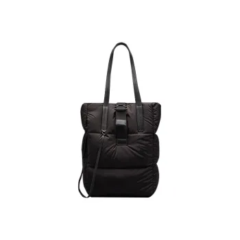Moncler Nylon With Cow Leather Tote Bag, Shopping Bag, Shoulder Bag, Handbag Women's Black