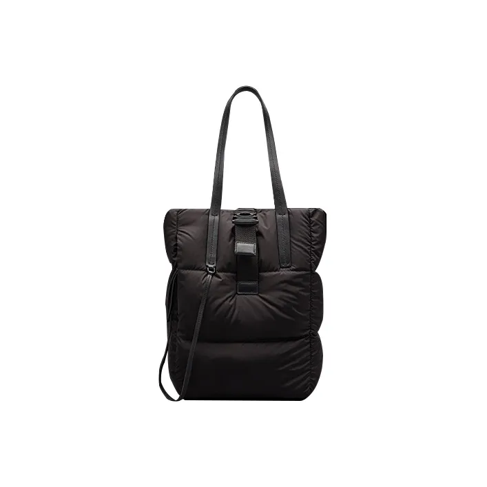 Moncler Nylon With Cow Leather Tote Bag, Shopping Bag, Shoulder Bag, Handbag Women's Black-0