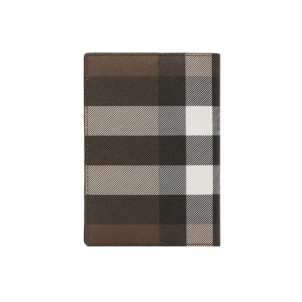 Burberry Leather Patchwork Passport Holder Men's Dark Birch Brown-2
