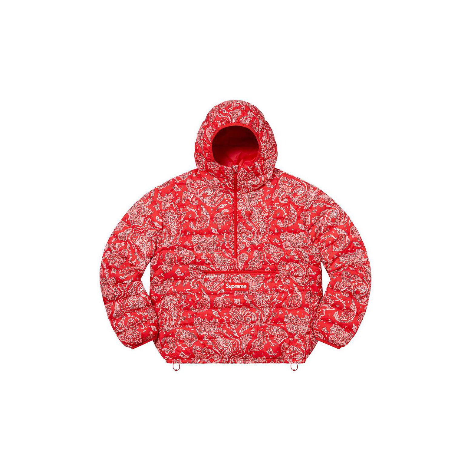 Supreme Micro Down Half Zip Hooded Pullover FW22 Red L - POIZON