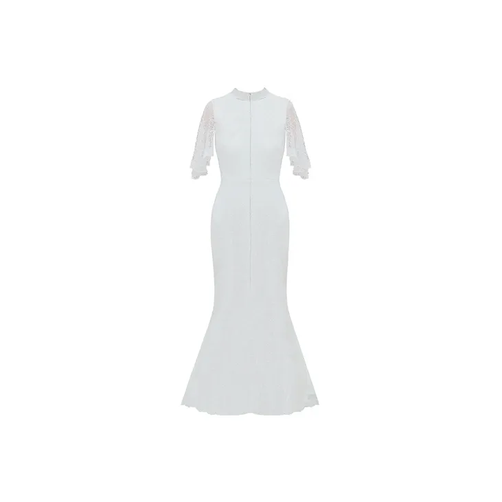 JINYE ORIENTAL Fishtail Dress Dress White-1