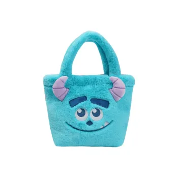 POTDEMIEL Rabbit Fur Handbag Regular Unisex Blue