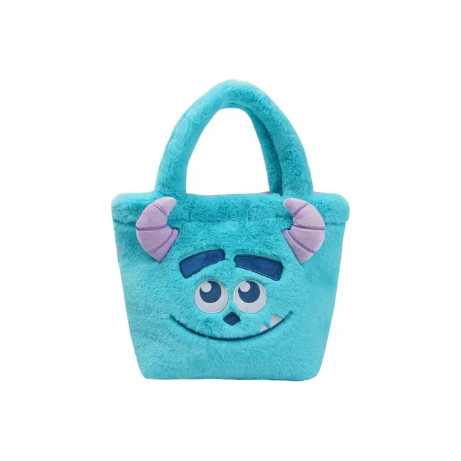 POTDEMIEL Rabbit Fur Handbag Regular Unisex Blue-0