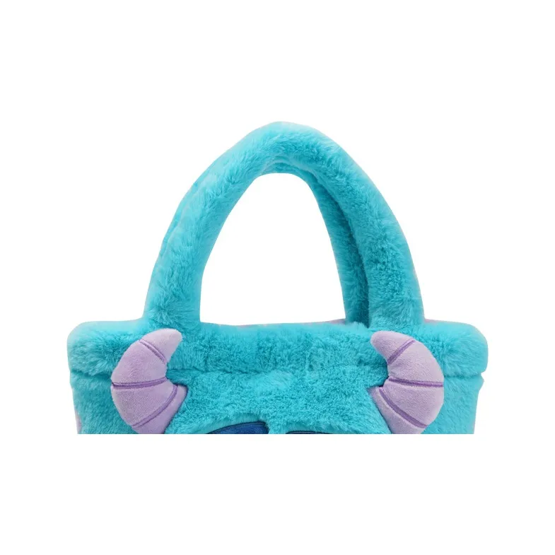 POTDEMIEL Rabbit Fur Handbag Regular Unisex Blue-4