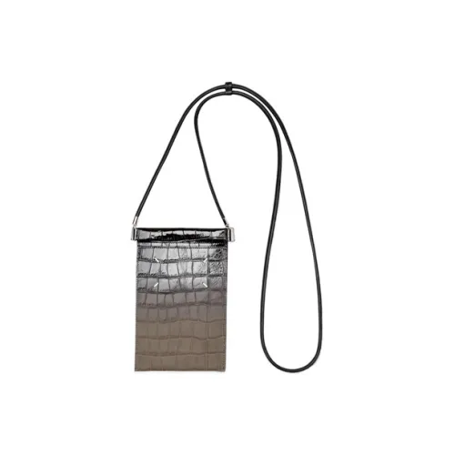 Maison Margiela Calfskin One Shoulder Crossbody Cell Phone Pouch Regular Men's Black