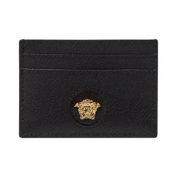 FANSIZHE La Medusa Cow Leather Card Holder Women's Black