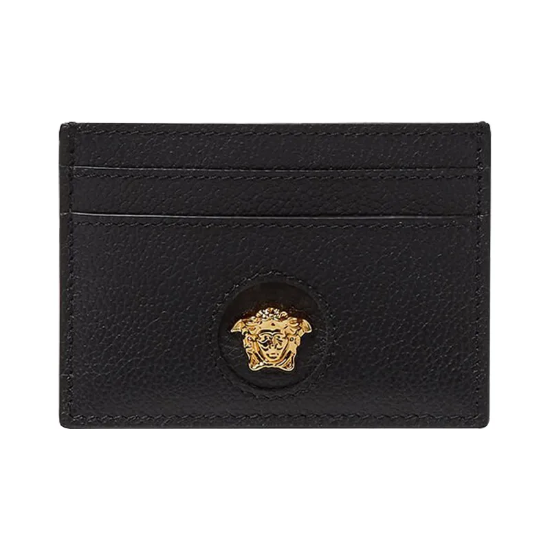 FANSIZHE La Medusa Cow Leather Card Holder Women's Black-0