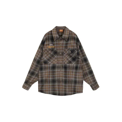 BEERBRO Shirts Women's Gray Green Check