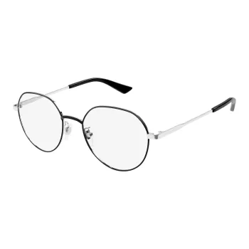 GUCCI Metal Oval Eyeglass Frames Unisex Silver