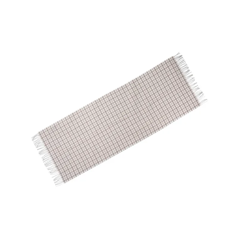 XXOFF Knit Scarves Unisex Apricot Brown Plaid-3