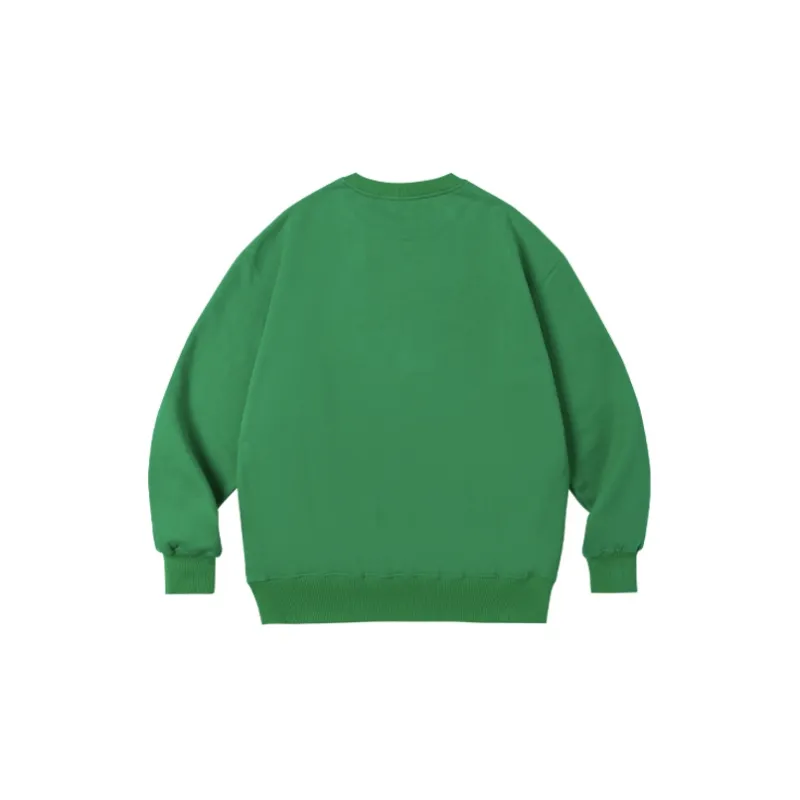 MeiHaoStore Crew Neck Loose Fit Sweatshirt Women's Green-1