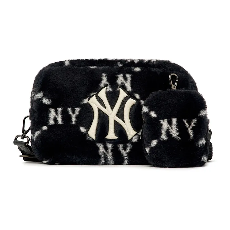 MLB Plush Combo Bag Camera Bag Shoulder Bag Crossbody Bag Regular Unisex Black-0