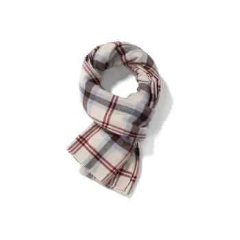 XXOFF Knit Scarves Unisex Red Brown Plaid