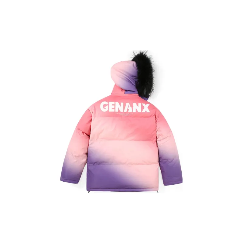 GENANX Gradient Stand Collar Loose Fit Puffer Jacket Unisex-9