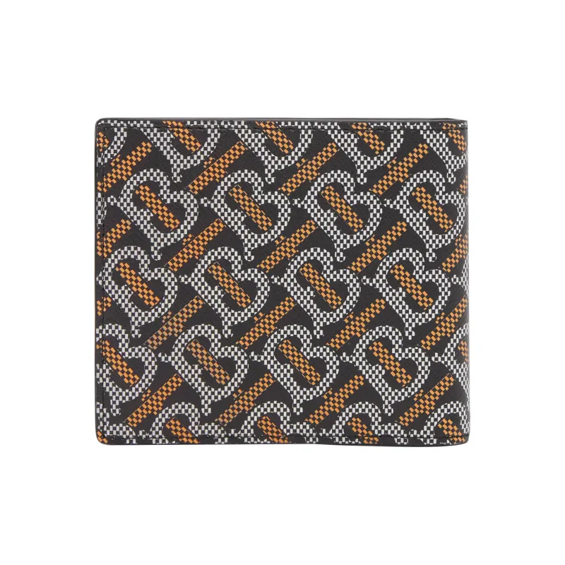 Burberry Cow Leather Wallet Men's Black/Orange-2